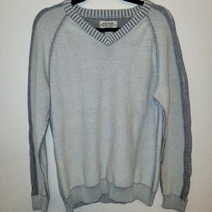American Rag V-Neck Sweater in Light Gray and Dark Gray